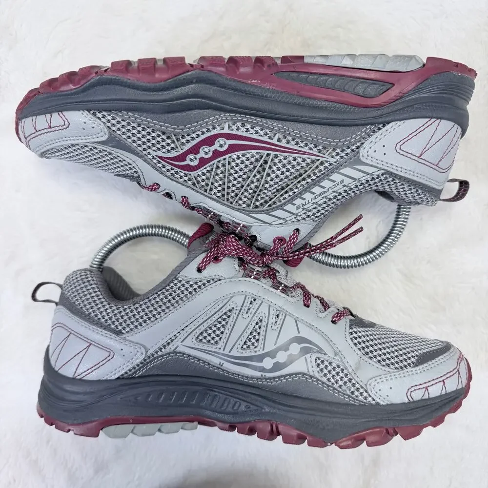 Saucony Excursion TR9 Trail Running Shoes Gray Plum Womens Size 8 Wide